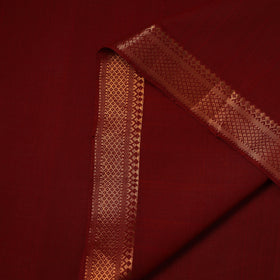 Maroon - handloom cotton zari border mangalagiri fabric 06