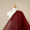 Maroon - handloom cotton zari border mangalagiri fabric 06