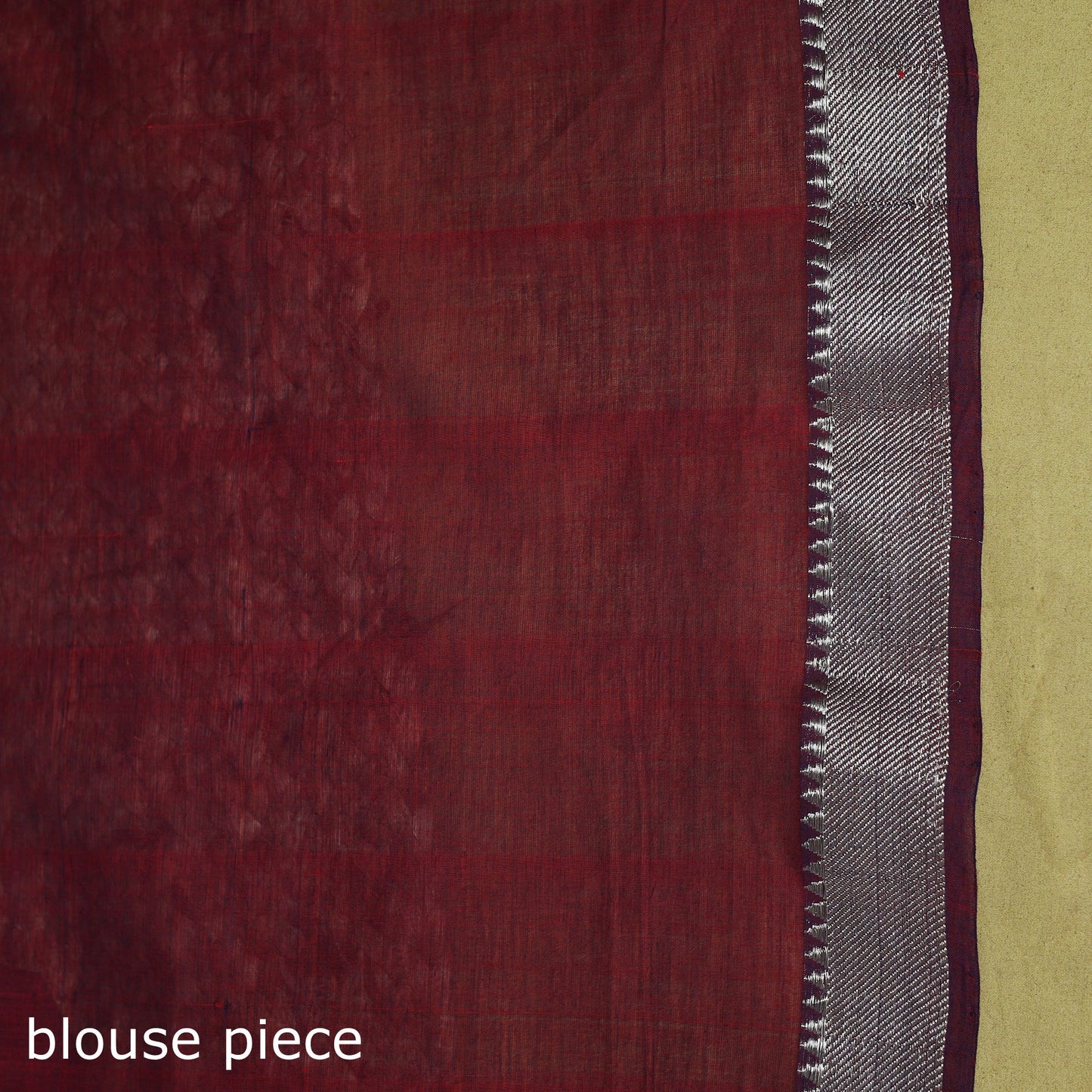 Maroon - handloom cotton zari border mangalagiri saree 14