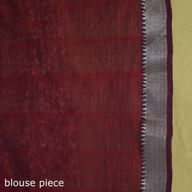 Maroon - handloom cotton zari border mangalagiri saree 14