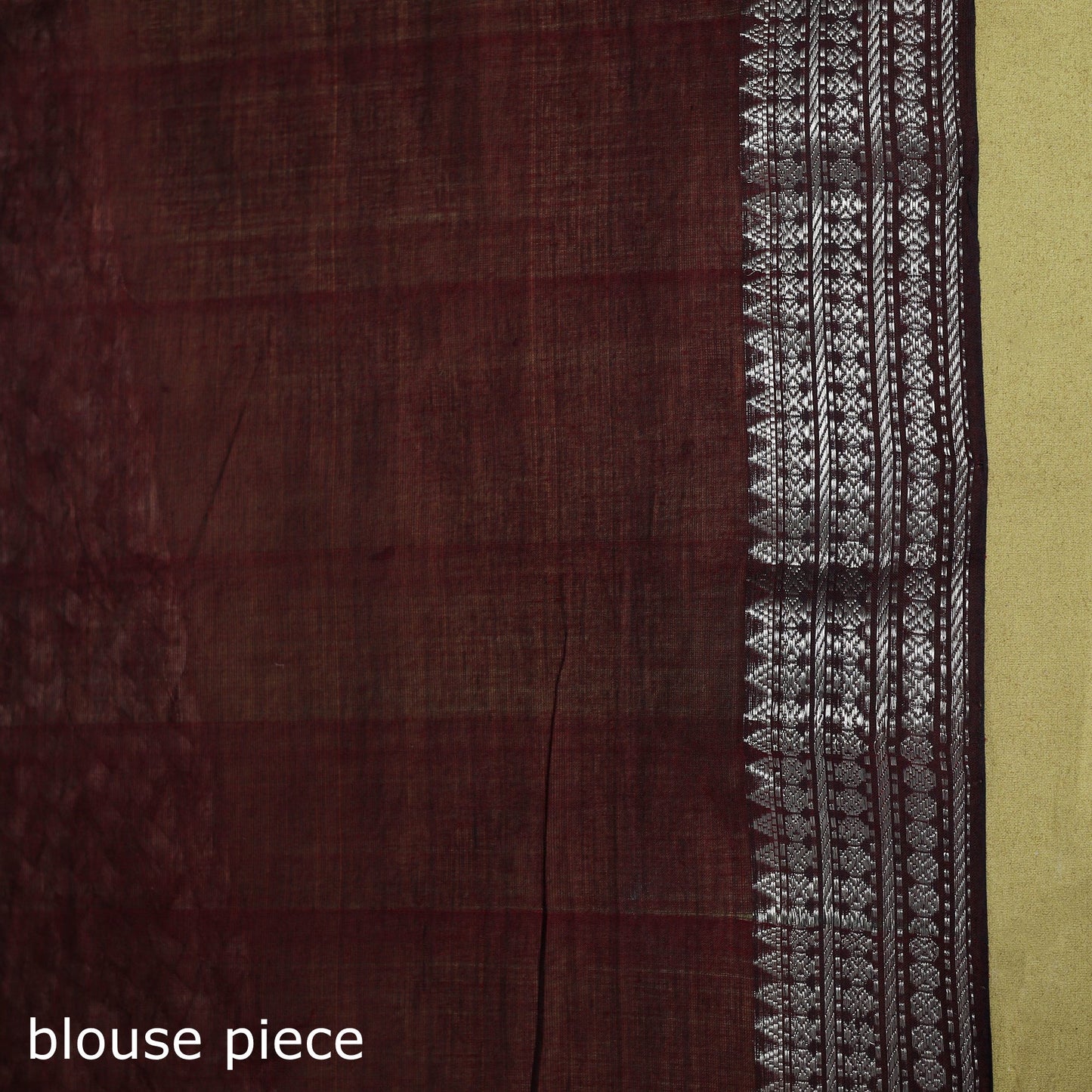 Maroon - handloom cotton zari border mangalagiri saree 15