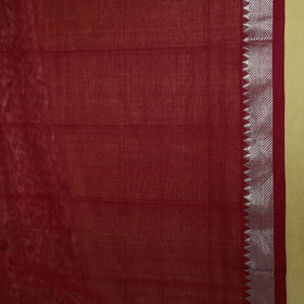 Maroon - handloom cotton zari border mangalagiri saree 21