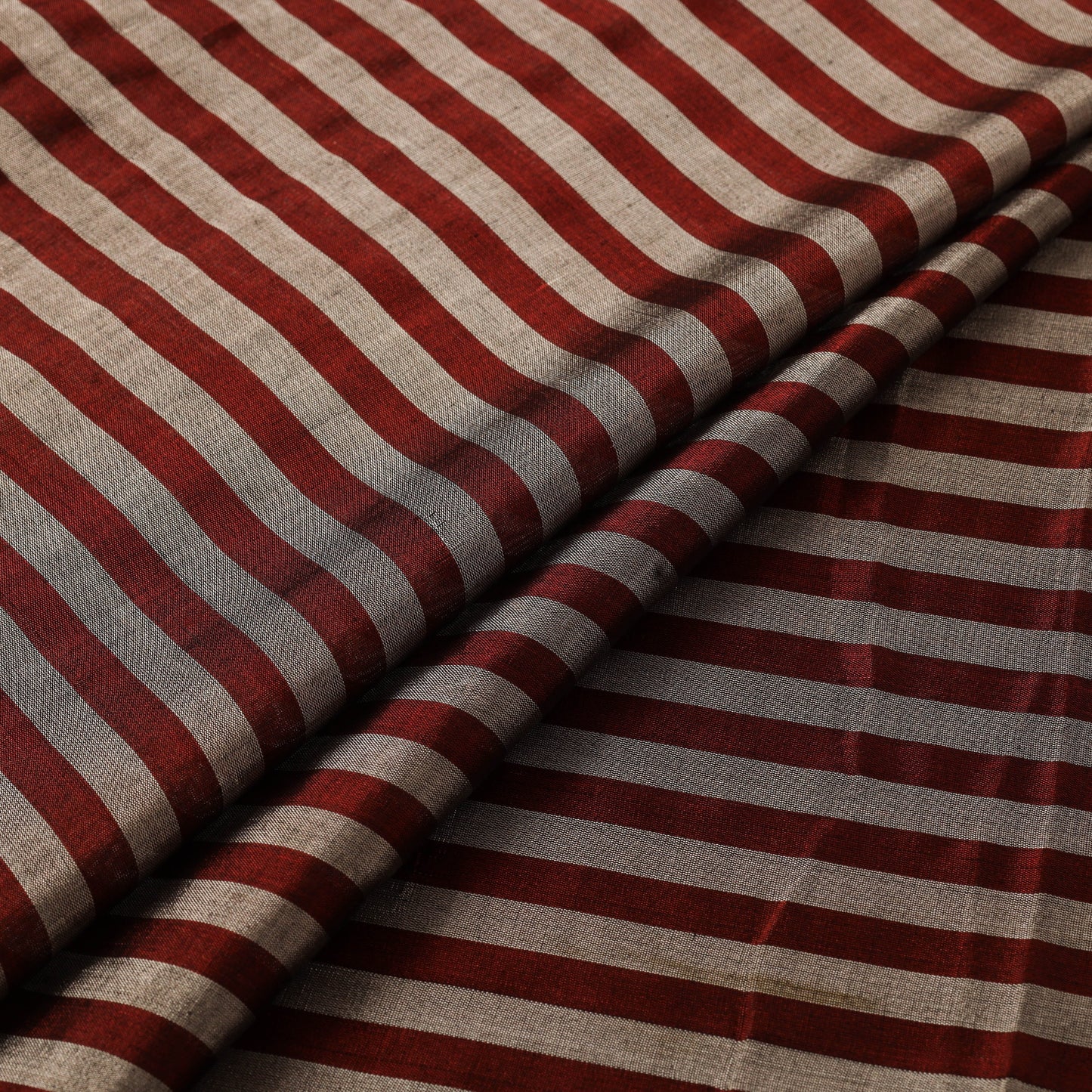 Handloom full tissue silver zari stripes chanderi silk