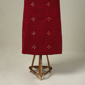Maroon Handloom Kala Cotton 3pc Kutch Bhujodi Dress Material