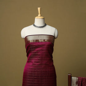 Handloom maheshwari silk tissue zari stripes 2pc unstitched