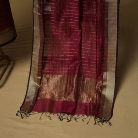 Handloom maheshwari silk tissue zari stripes 2pc unstitched