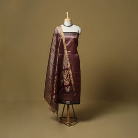 Handloom maheshwari silk tissue zari stripes 2pc unstitched