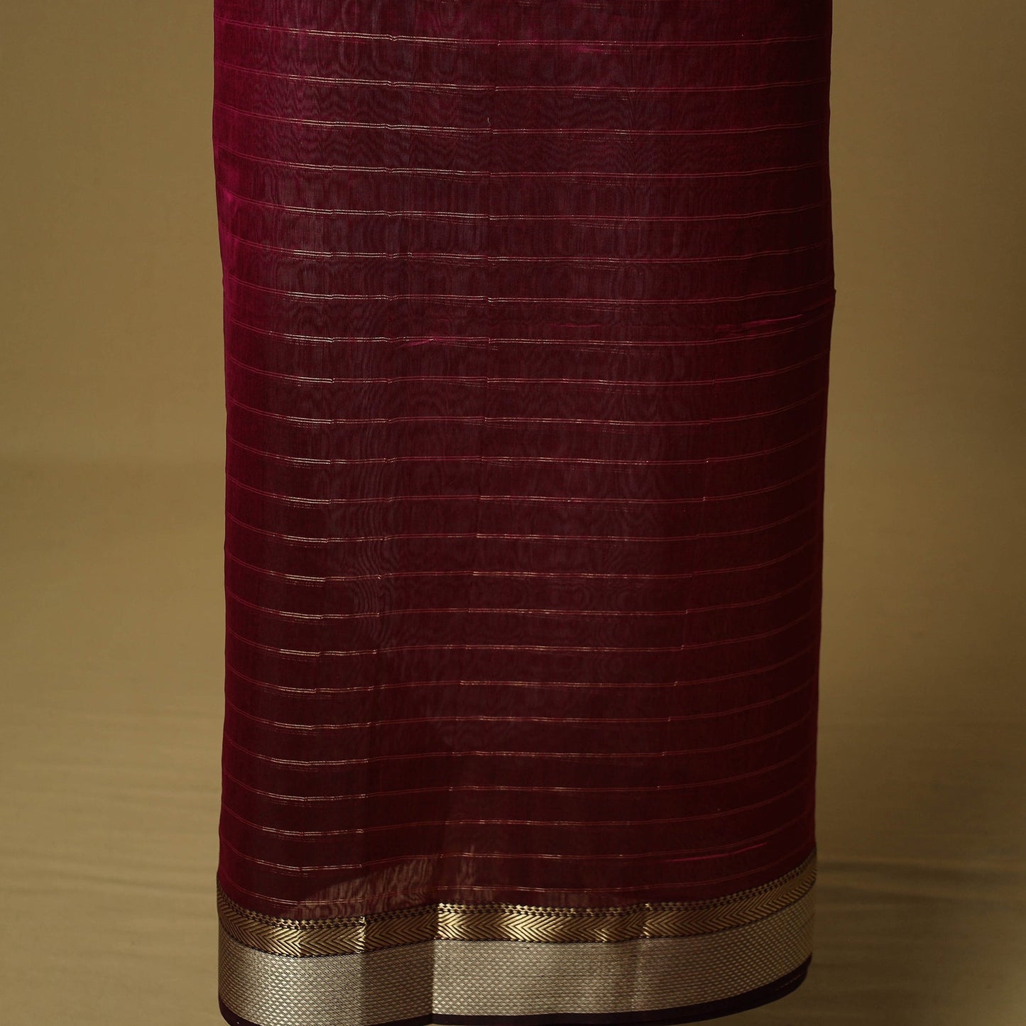 Handloom maheshwari silk tissue zari stripes 2pc unstitched