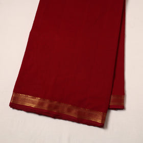 Maroon Handloom Mangalagiri Cotton Fabric with Zari Border