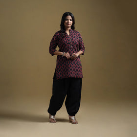 Handloom mercerised cotton pochampally ikat 2pc short kurta