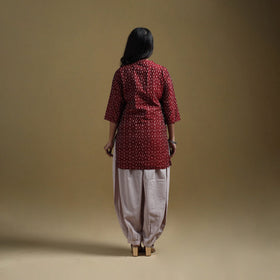 Handloom mercerised cotton pochampally ikat 2pc short kurta
