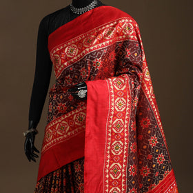 Handloom mulberry silk patola ikat pochampally saree 02