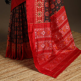 Handloom mulberry silk patola ikat pochampally saree 02