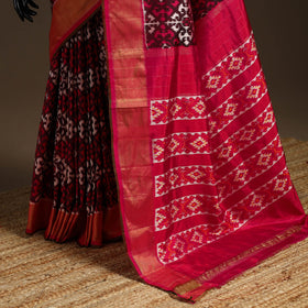 Handloom mulberry silk patola ikat pochampally saree 11