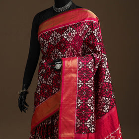 Handloom mulberry silk patola ikat pochampally saree 11