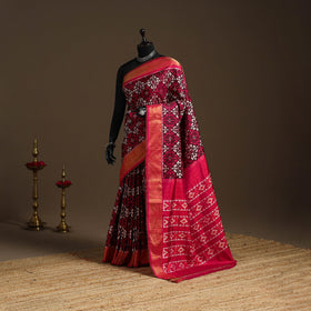 Handloom mulberry silk patola ikat pochampally saree 11