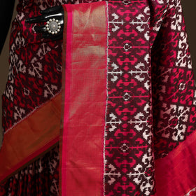 Handloom mulberry silk patola ikat pochampally saree 11