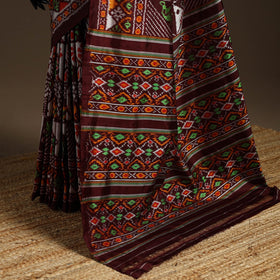 Handloom mulberry silk patola ikat pochampally saree 16