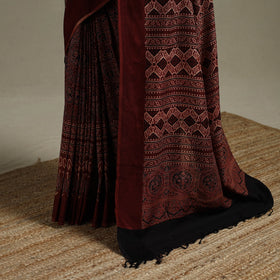Handloom natural dyed hand maheshwari cotton saree