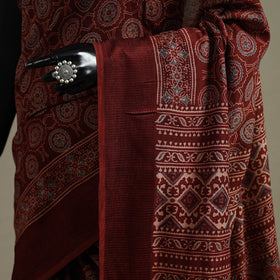 Handloom natural dyed hand maheshwari cotton saree