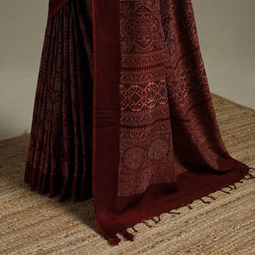 Handloom natural dyed hand maheshwari cotton saree