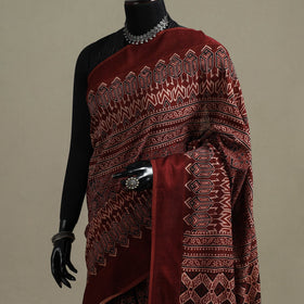 Handloom natural dyed hand maheshwari cotton saree