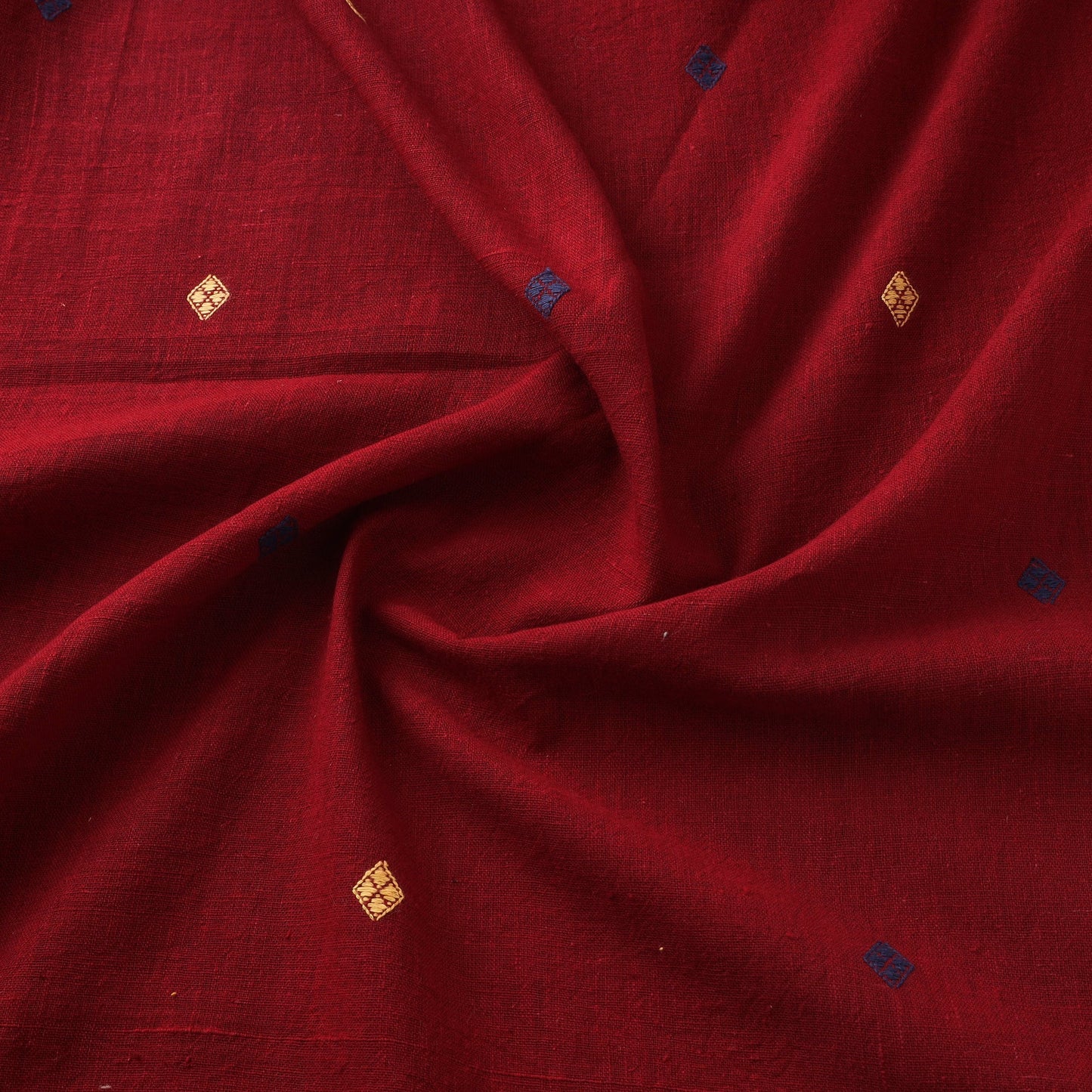 Handloom organic buti kala cotton fabric 03 - handcrafted