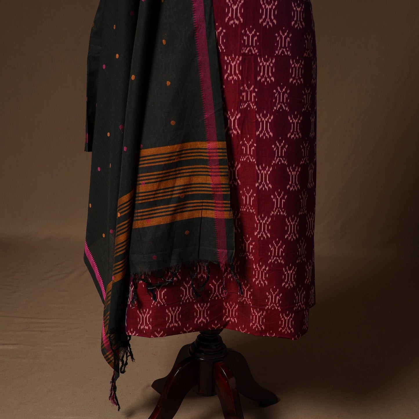 Handloom pochampally ikat mercerised cotton 2pc unstitched