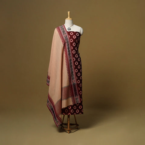 Handloom pochampally ikat mercerised cotton 2pc unstitched
