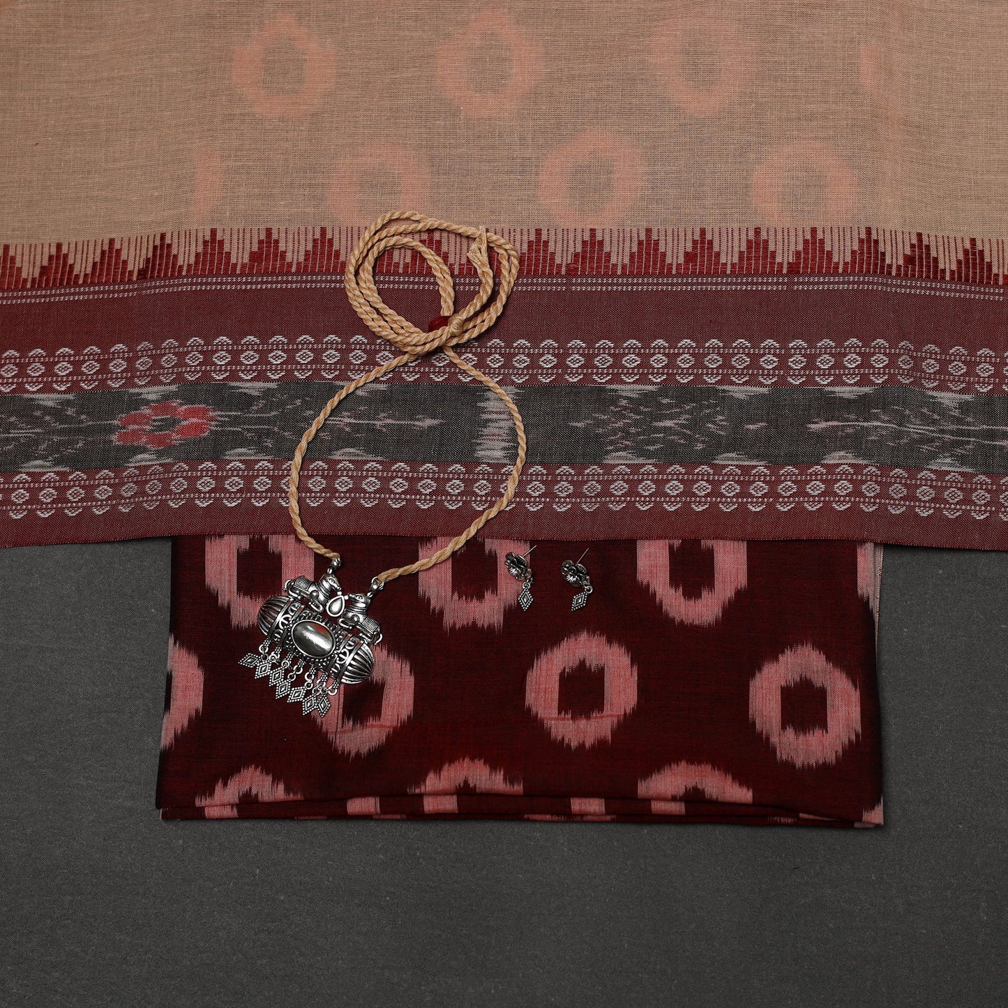 Handloom pochampally ikat mercerised cotton 2pc unstitched
