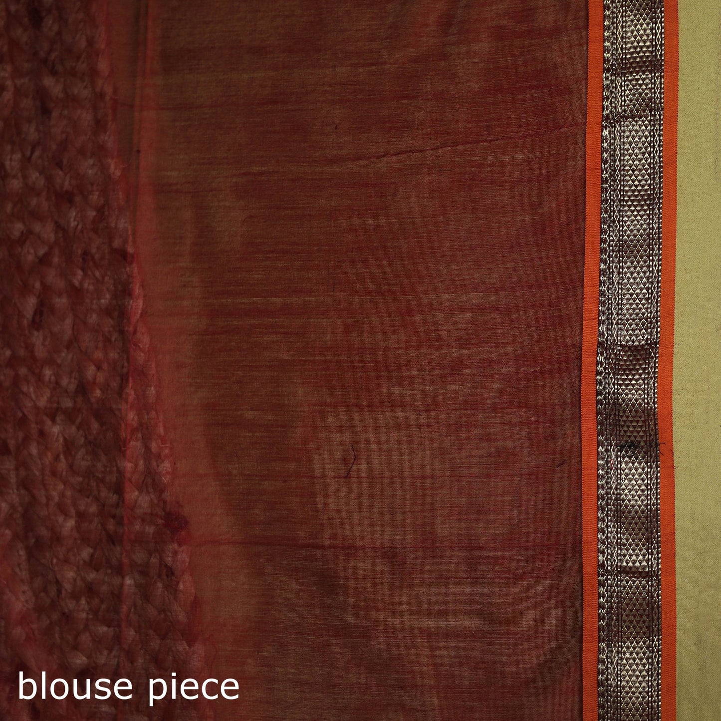 Maroon - handloom silk cotton maheshwari saree with zari
