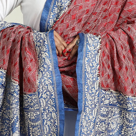 Maroon - handloom tussar silk bengal kantha embroidery