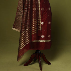 Handloom zari buti chanderi silk 2pc unstitched dress