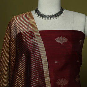 Handloom zari buti chanderi silk 2pc unstitched dress