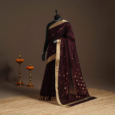 Handloom zari work chanderi silk saree 01 - handcrafted