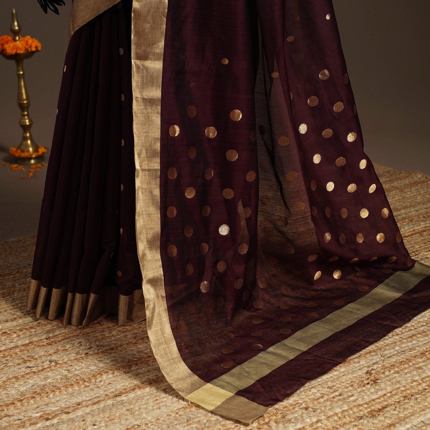 Handloom zari work chanderi silk saree 01 - handcrafted