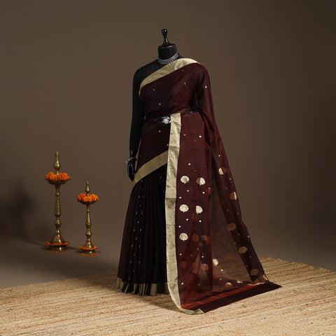 Handloom zari work chanderi silk saree 03 - handcrafted