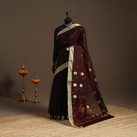 Handloom zari work chanderi silk saree 03 - handcrafted