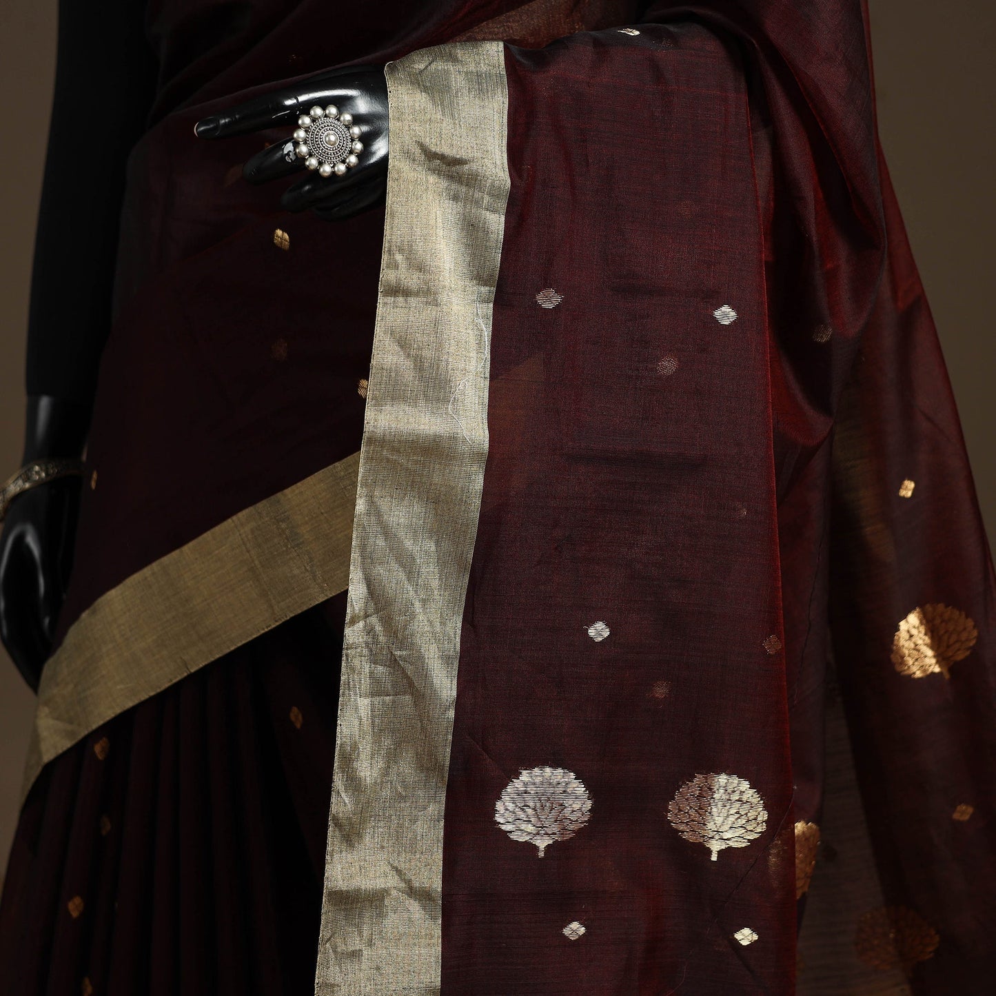 Handloom zari work chanderi silk saree 03 - handcrafted