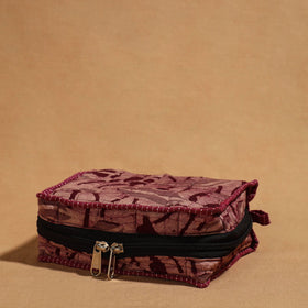 Maroon Handmade 4 Pockets Cotton Jewelry Bag 09 