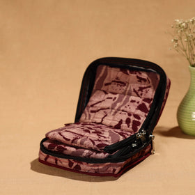 Maroon Handmade Cotton Jewelry Bag - 4 Pockets | iTokri