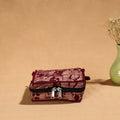 Maroon Handmade Cotton Jewelry Bag - 4 Pockets | iTokri