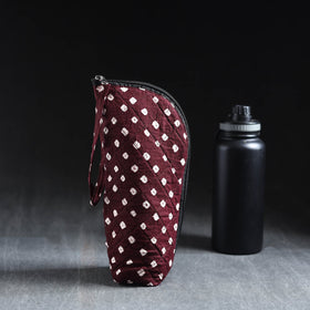 Maroon Handmade Cotton 1L Water Bottle Cover