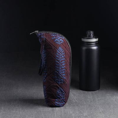 Maroon Handmade Cotton 1L Water Bottle Cover