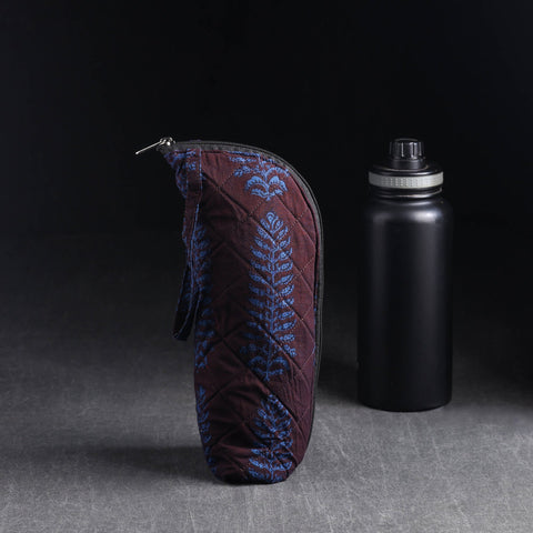 Maroon Handmade Cotton 1L Water Bottle Cover