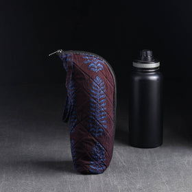 Maroon Handmade Cotton 1L Water Bottle Cover
