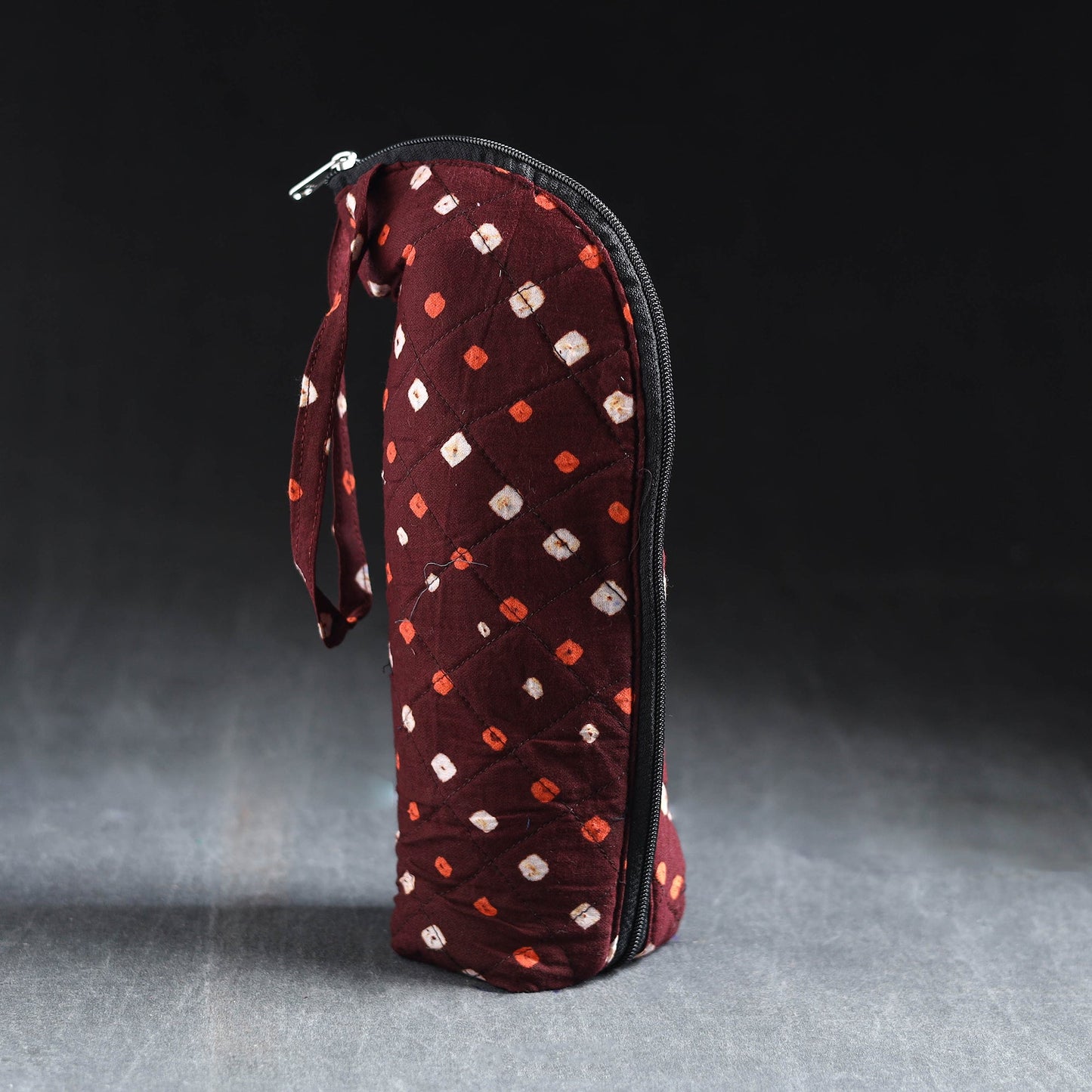 Maroon Handmade Cotton 1L Water Bottle Cover