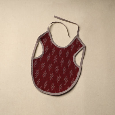 Maroon Handmade Cotton Baby Bib