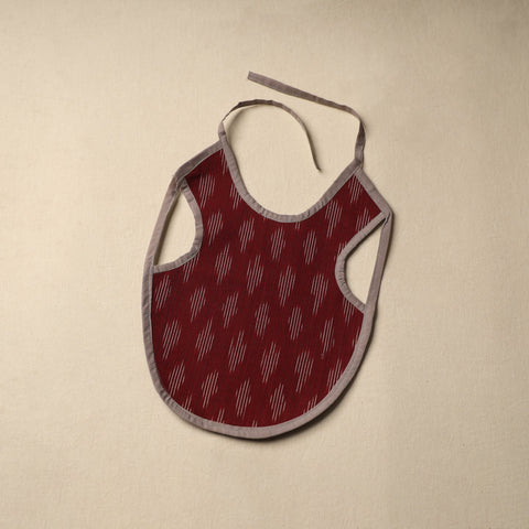 Maroon Handmade Cotton Baby Bib