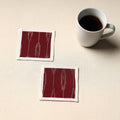 Maroon Handmade Cotton Coasters (Set of 2)